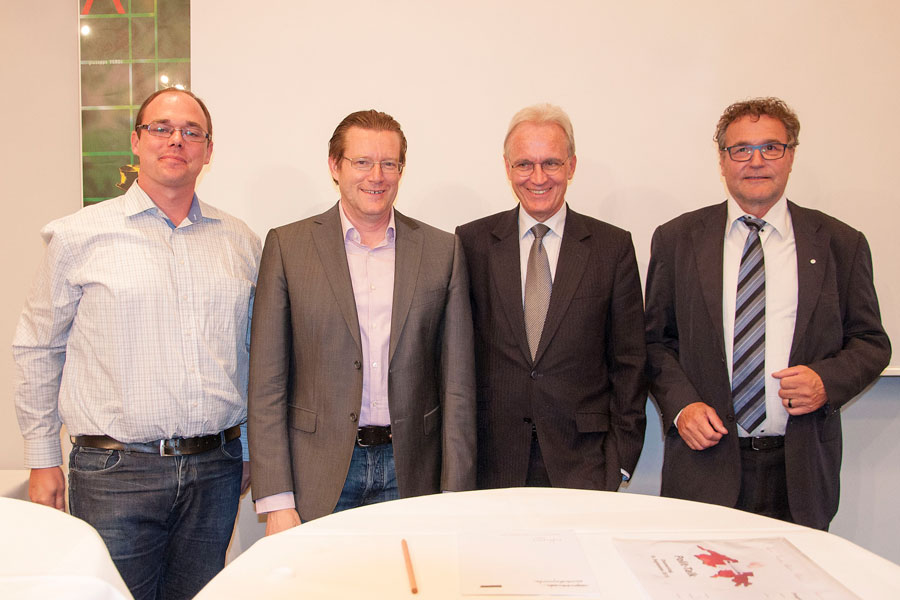 Foto: Roman Rüedi, Präsident Sektion Stadt Zürich, Josef Wiederkehr, Hans-Ulrich Bigler und Walter Bisig